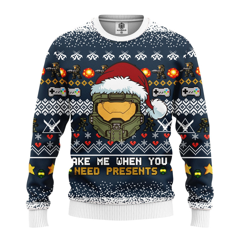 Halo 3D Ugly Christmas Sweater Amazing Gift Idea Thanksgiving Gift Nearkii