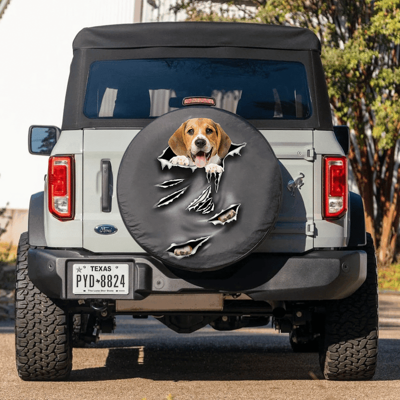 Dog Beagle Hanging Jeep Car Spare Tire Covers Gift For Campers