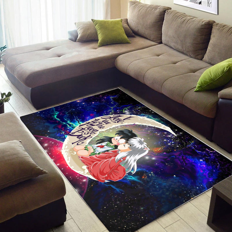 Inuyasha Love You To The Moon Galaxy Carpet Rug Home Room Decor Nearkii