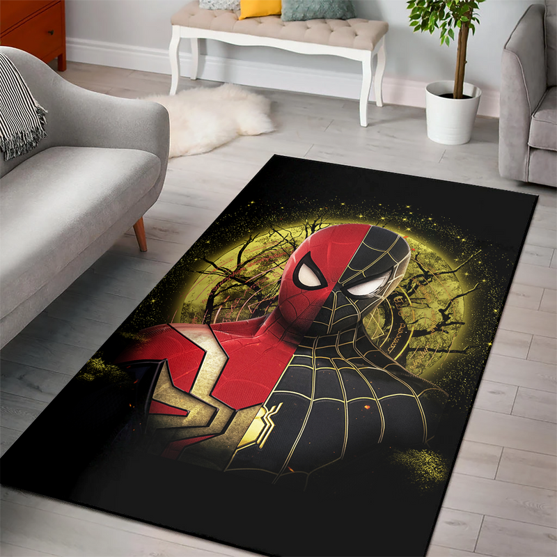 Spider Man Black Suit No Way Home Moonlight Area Carpet Rug Home Decor Bedroom Living Room Decor Nearkii