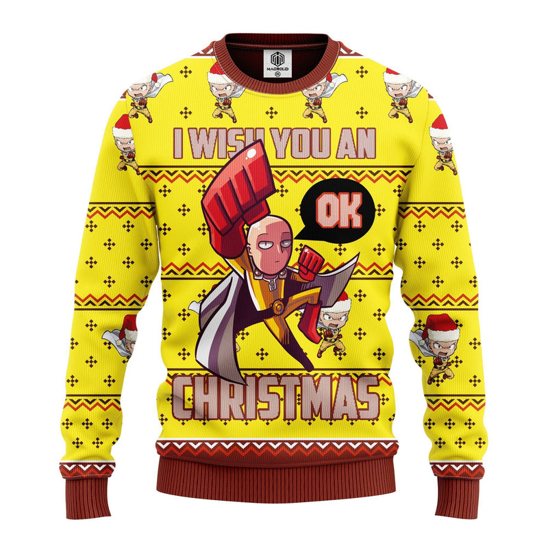 One Punch Man 3D Ugly Christmas Sweater Amazing Gift Idea Thanksgiving Gift Nearkii