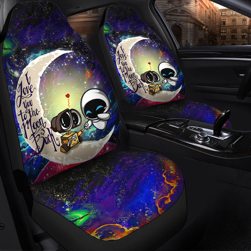 Wall-E Couple Love You To The Moon Galaxy Car Seat Covers