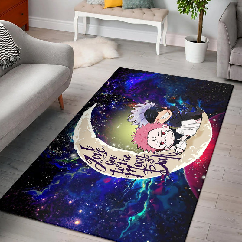 Jujutsu Kaisen Gojo Sakuna Chibi Anime Love You To The Moon Galaxy Carpet Rug Home Room Decor Nearkii