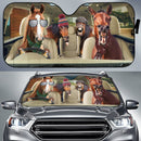 Funny Horses Winter HD Right Hand Drive Car Auto Sunshades Nearkii