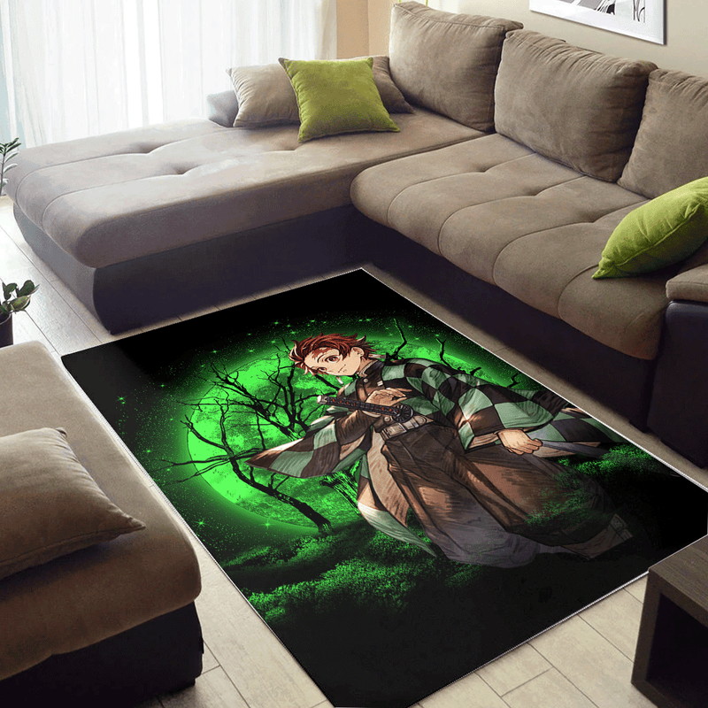 Tanjiro Demon Slayer Moonlight Area Carpet Rug Home Decor Bedroom Living Room Decor Nearkii