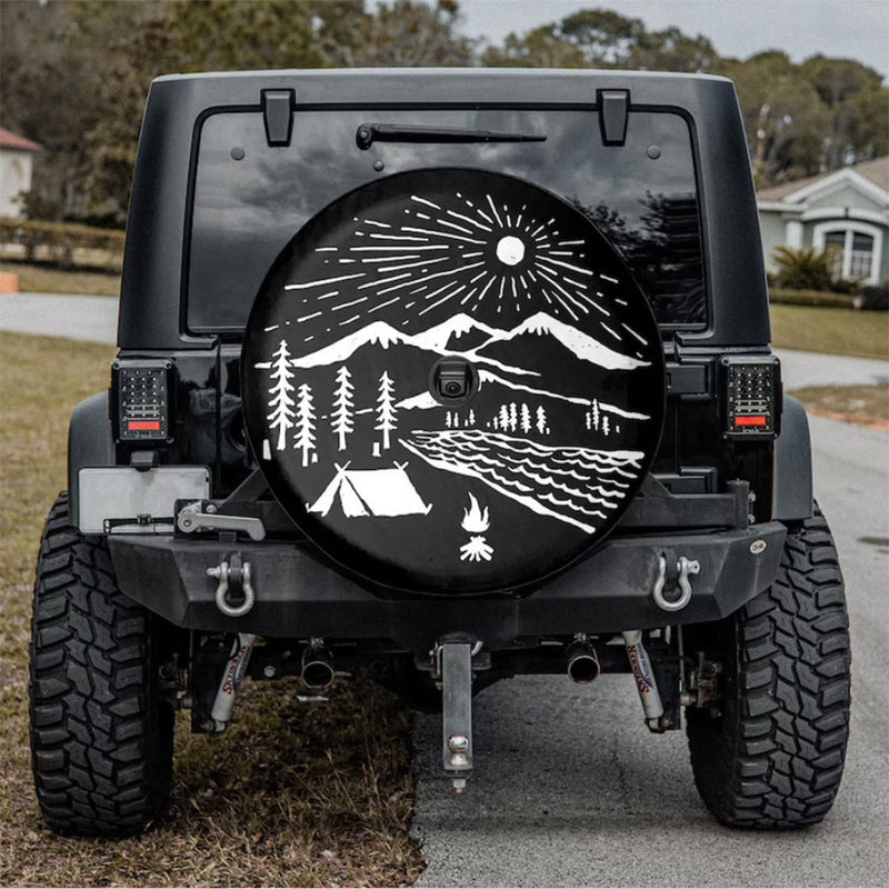 Camping Aholic Car Spare Tire Cover Gift For Campers Nearkii