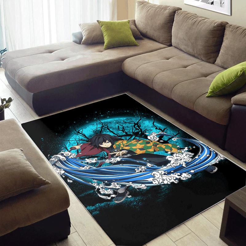 Tomioka Giyuu Demon Slayer Moonlight Area Carpet Rug Home Decor Bedroom Living Room Decor Nearkii