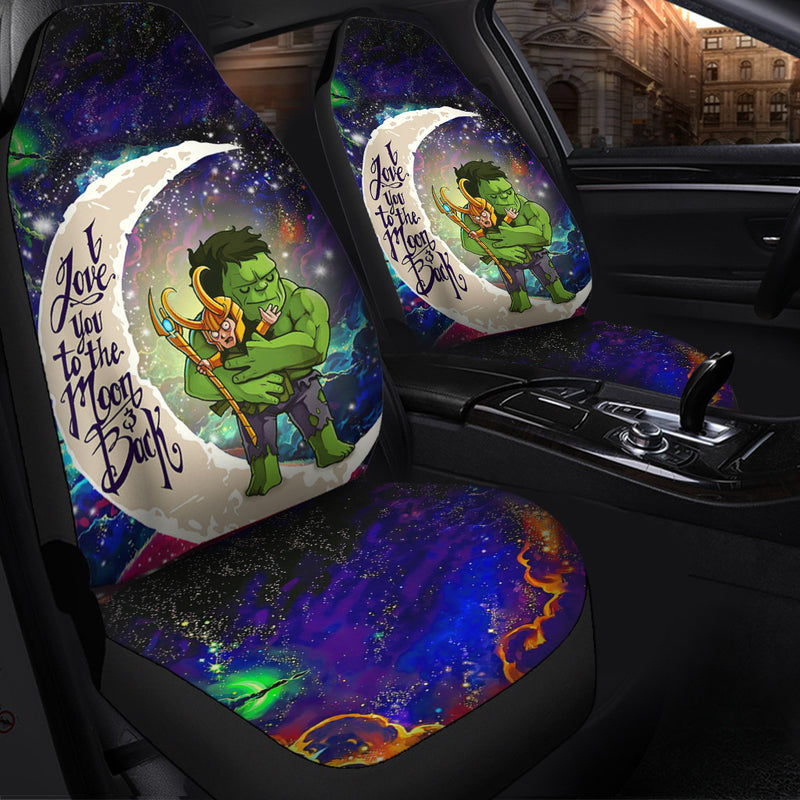 Hulk And Loki Love You To The Moon Galaxy Car Seat Covers