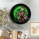 Tanjiro Demon Slayer Anime Moonlight Wood Wall Clock Nearkii