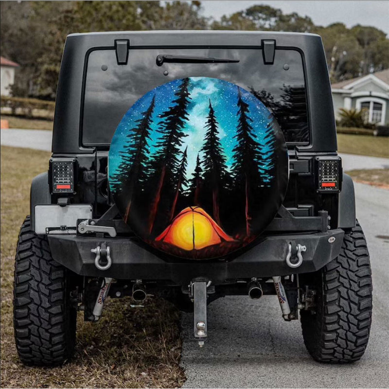 Camping Night Sky Car Spare Tire Cover Gift For Campers Nearkii