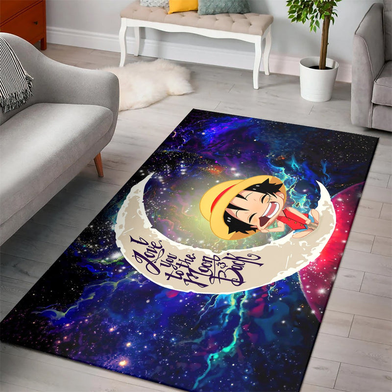 Luffy One Piece Love You To The Moon Galaxy Carpet Rug Home Room Decor Nearkii