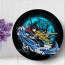 Tomioka Giyuu Demon Slayer Moonlight Anime Wood Wall Clock Nearkii