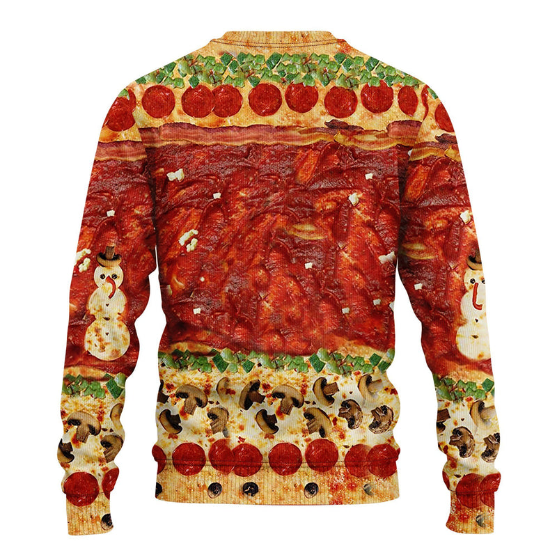 Pizza 3D Ugly Christmas Sweater Amazing Gift Idea Thanksgiving Gift Nearkii