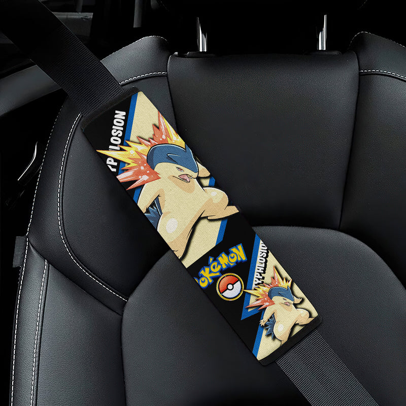 Typhlosion car seat belt covers Anime Pokemon Custom Car Accessories Nearkii