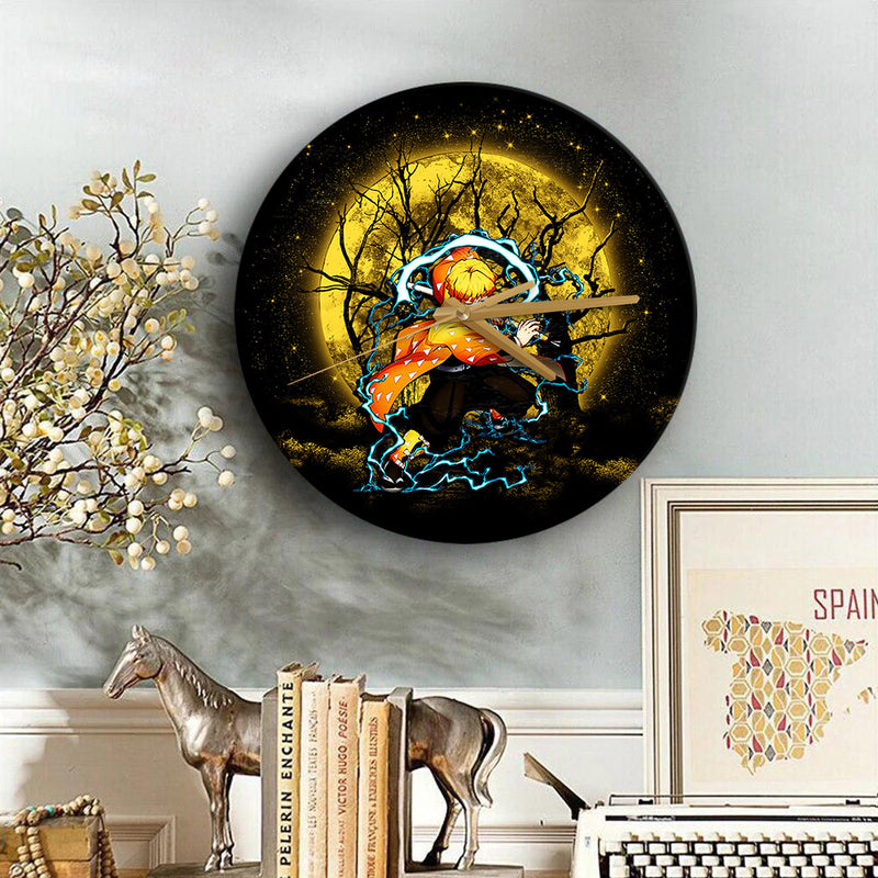 Zenitsu Demon Slayer Moonlight Anime Wood Wall Clock Nearkii