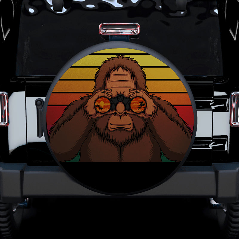 Funny Big Foot Watching Car Jeep Spare Tire Covers Gift For Campers Nearkii