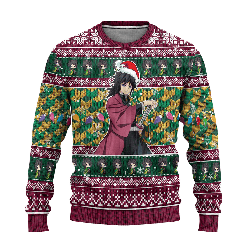 Demon Slayer Giyuu Tomioka Anime Ugly Christmas Sweater Xmas Gift Nearkii