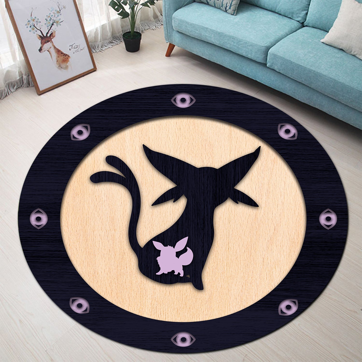 Espeon Eevee Evolution Round Rug