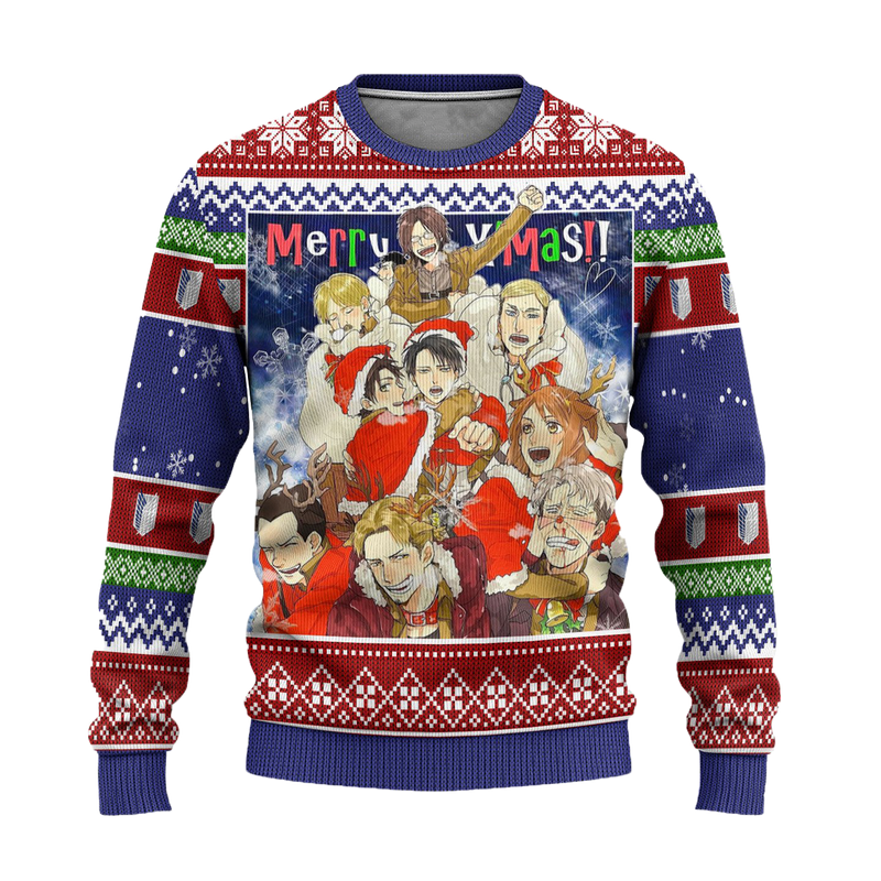 Scout Regiment Attack on Titan Anime Ugly Christmas Sweater Xmas Gift Nearkii