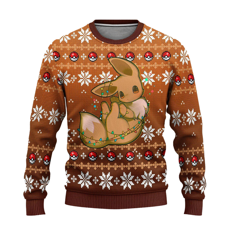 Pokemon Eevee Anime Ugly Christmas Sweater Xmas Gift Nearkii