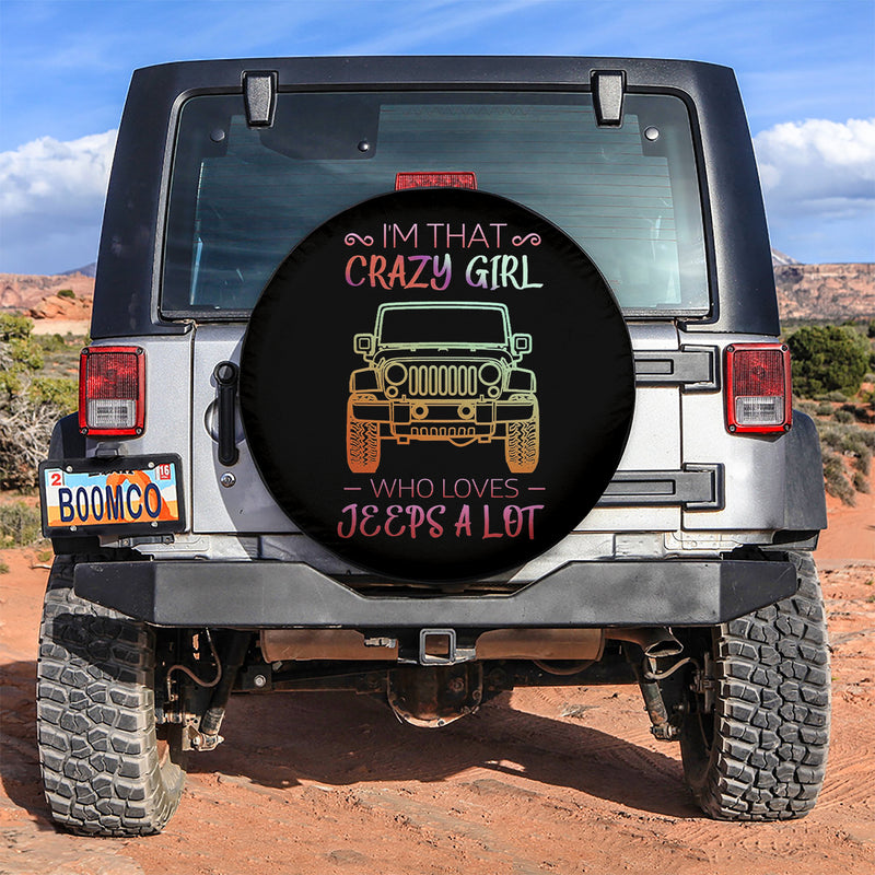 Crazy Girl Love Jeep Car Spare Tire Covers Gift For Campers Nearkii