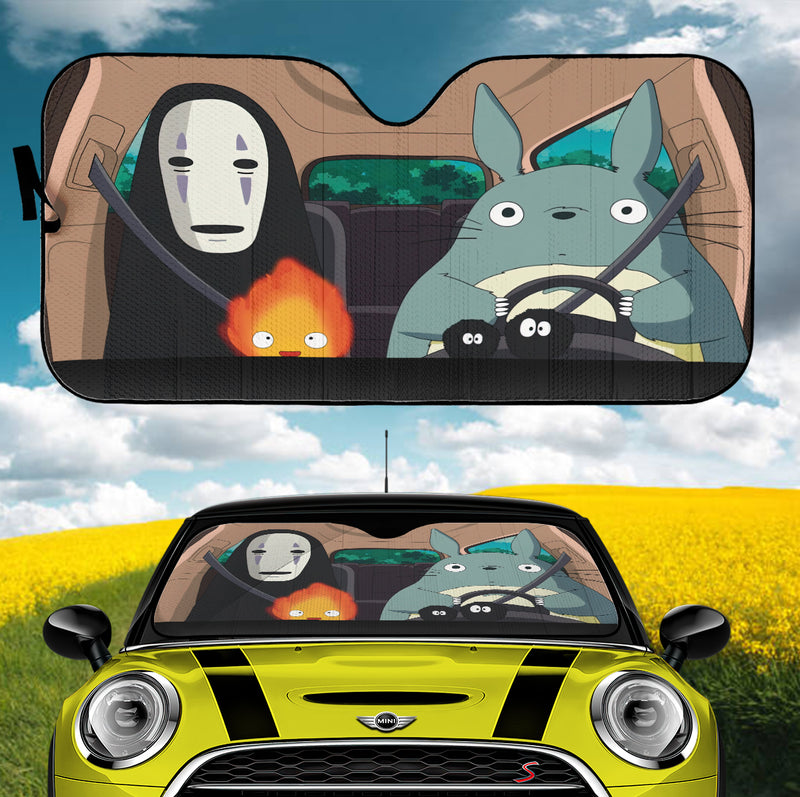 Totoro And No Face Ghibli Car Auto Sunshades Nearkii