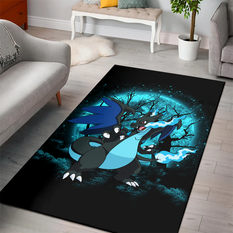 Charizard Mega X Moonlight Area Carpet Rug Home Decor Bedroom Living Room Decor Nearkii