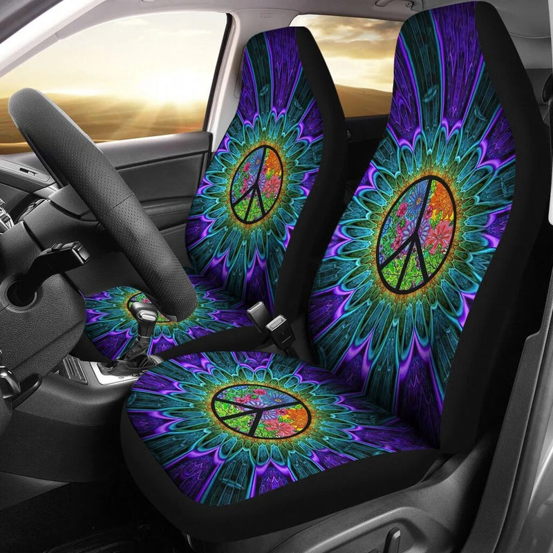 Hippie Peace Sign Car Seat Covers Nearkii