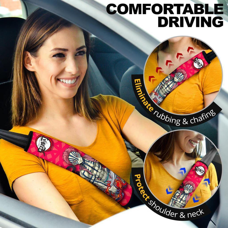 Akaza Demon Slayers Anime Car Seat Belt Cover Custom Car Accessories Nearkii