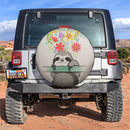 Cute Sloth Flowers Car Spare Tire Covers Gift For Campers Nearkii