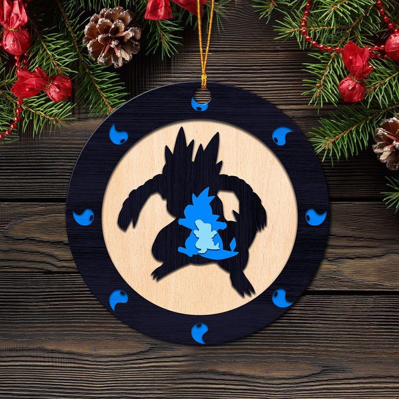 Feraligatr Pokemon Water Evolution Wood Circle Ornament Perfect Gift For Holiday Nearkii