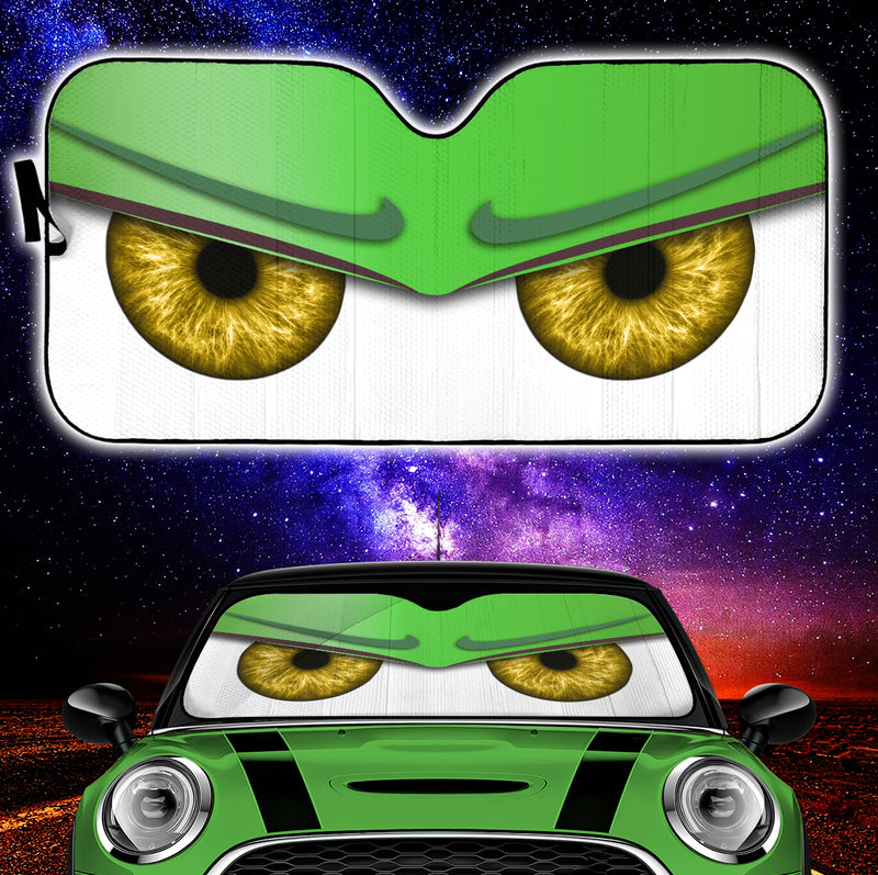 Green Funny Angry Cartoon Eyes Car Auto Sun Shades Windshield Accessories Decor Gift Nearkii