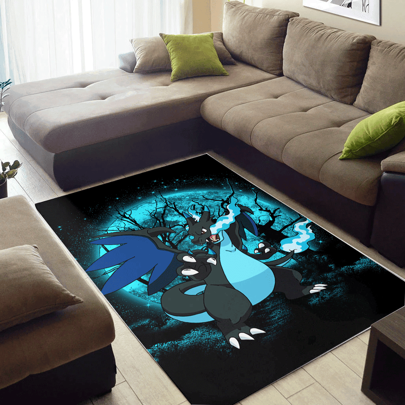 Charizard Mega X Moonlight Area Carpet Rug Home Decor Bedroom Living Room Decor Nearkii