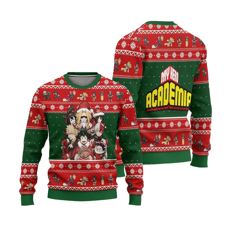 BNHA Ugly Christmas Sweater My Hero Academia Anime Xmas Gift Nearkii