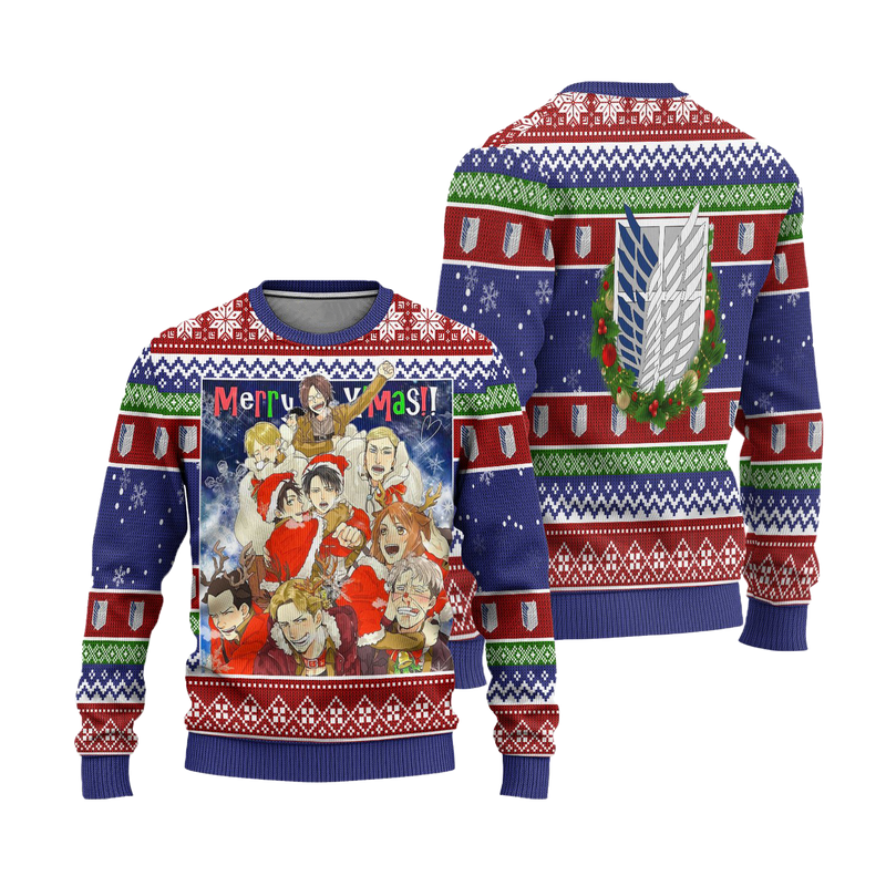 Scout Regiment Attack on Titan Anime Ugly Christmas Sweater Xmas Gift Nearkii