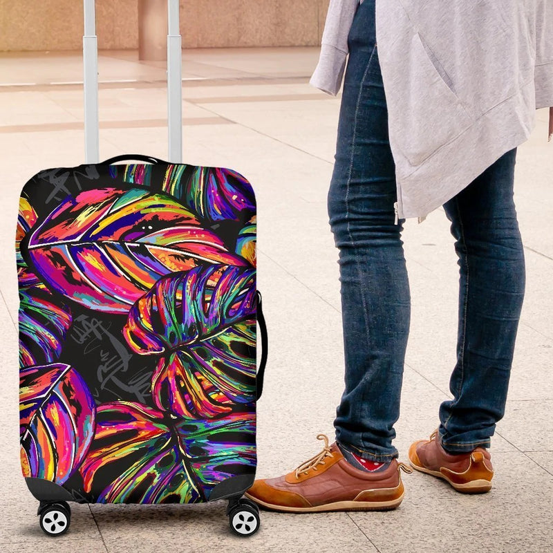 Neon Color Tropical Palm Luggage Cover Suitcase Protector Nearkii