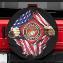 American Veterans, Marine Corps Flag, Custom Car Spare Tire Cover Gift For Campers Nearkii