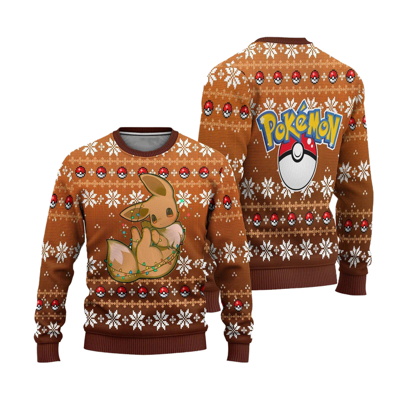 Pokemon Eevee Anime Ugly Christmas Sweater Xmas Gift Nearkii