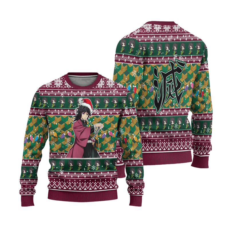 Demon Slayer Giyuu Tomioka Anime Ugly Christmas Sweater Xmas Gift Nearkii