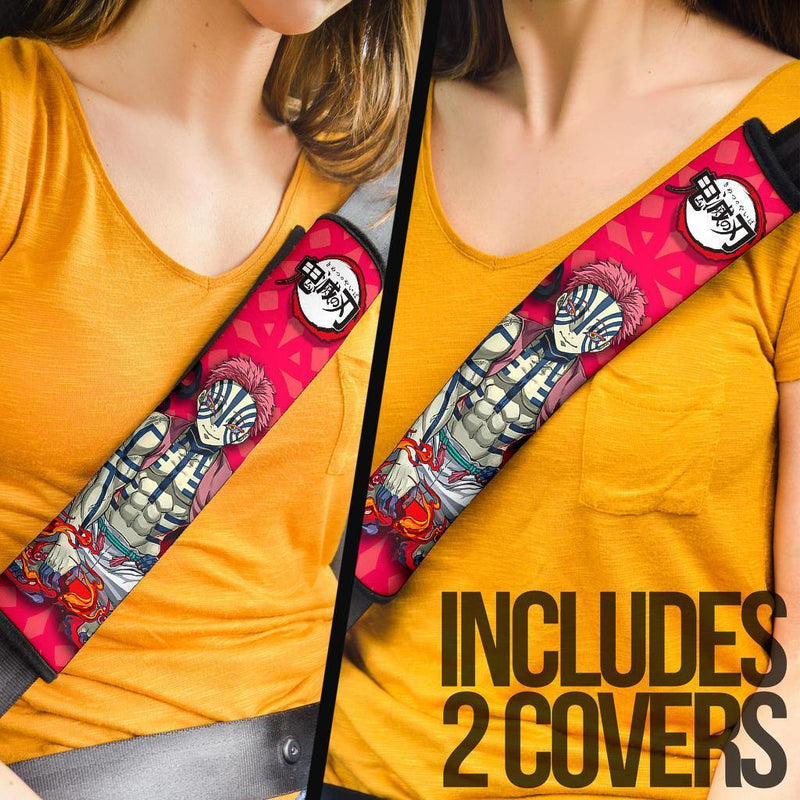 Akaza Demon Slayers Anime Car Seat Belt Cover Custom Car Accessories Nearkii