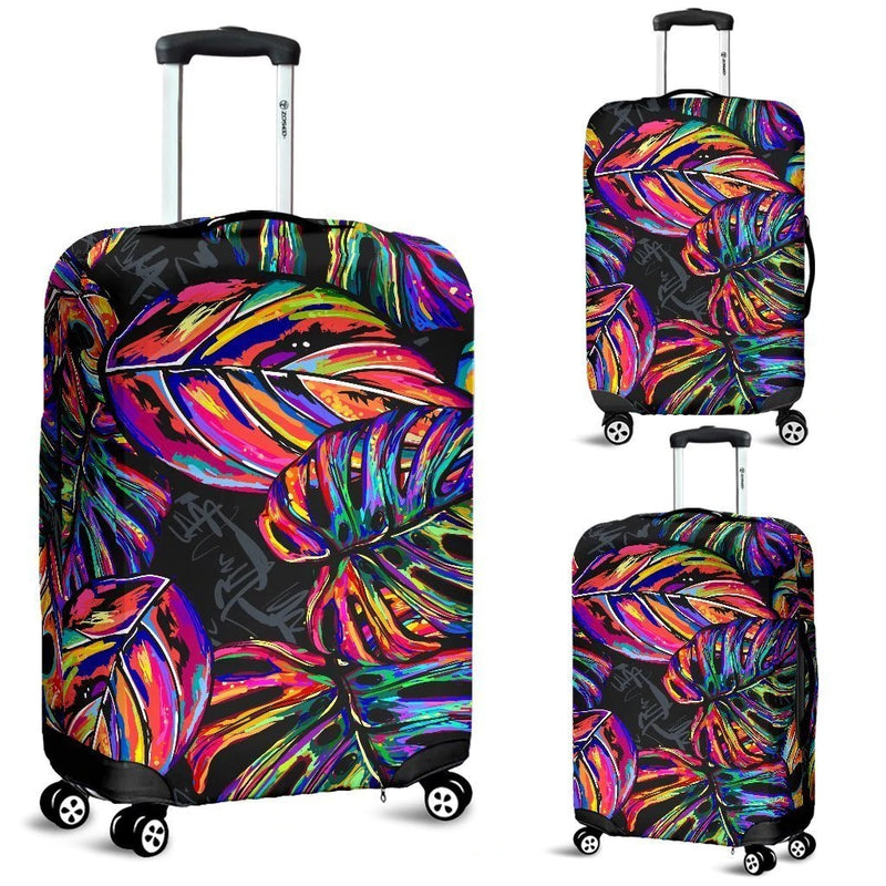 Neon Color Tropical Palm Luggage Cover Suitcase Protector Nearkii