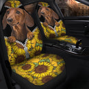Sunflower Brown Dachshund Premium Custom Car Seat Covers Decor Protector