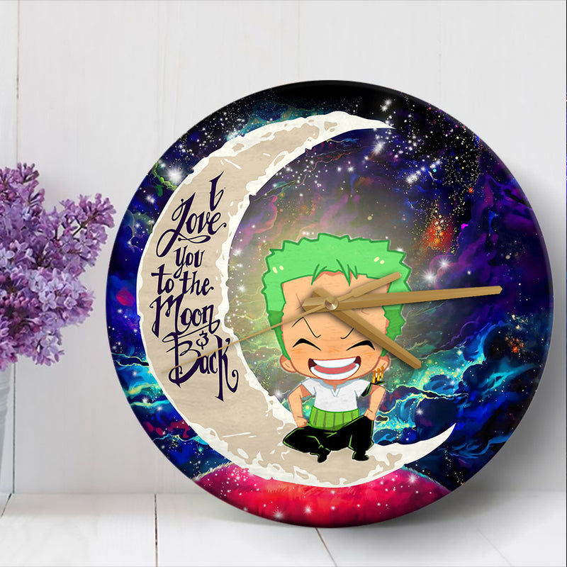 Zoro One Piece Love You To The Moon Galaxy Wood Wall Clock Nearkii