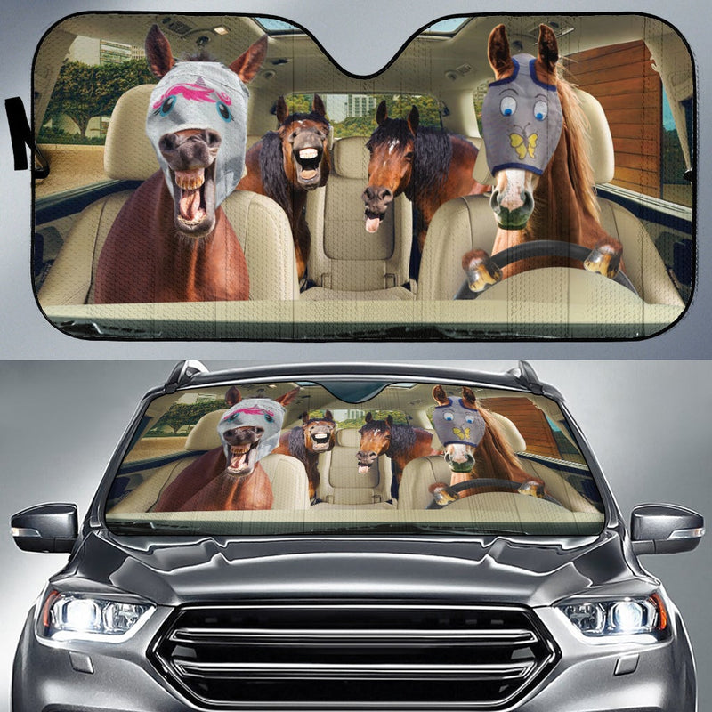 Funny Driving Horse With Fly Cover Car Auto Sunshades Nearkii