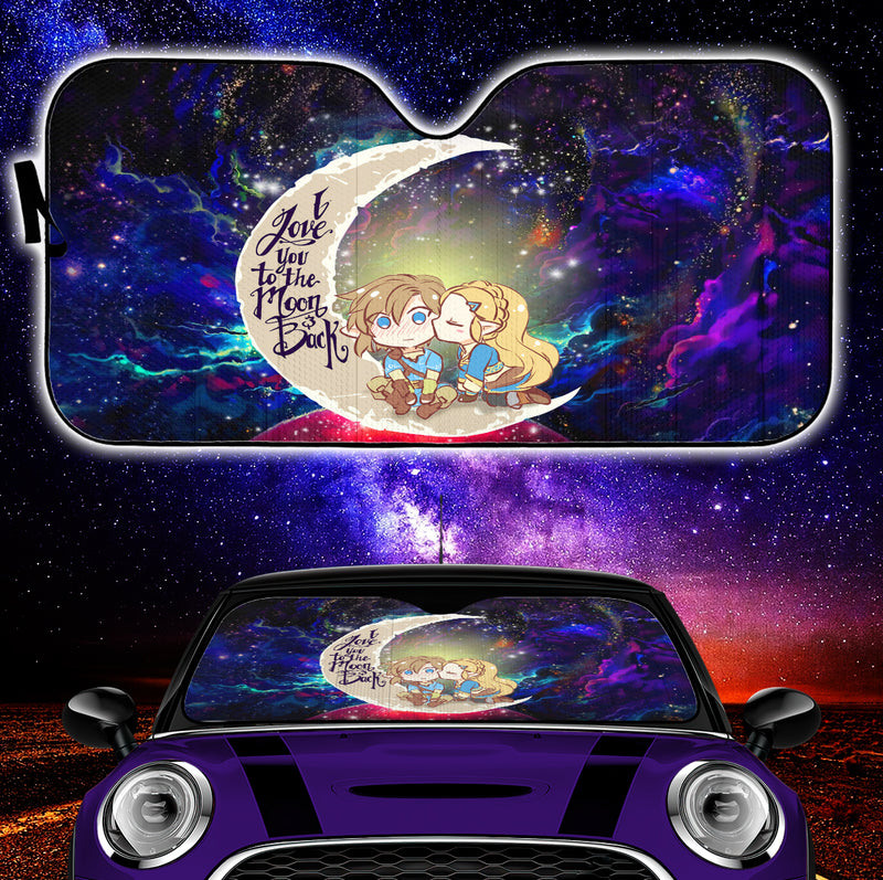 Legend Of Zelda Couple Chibi Love You To The Moon Galaxy Car Auto Sunshades Nearkii