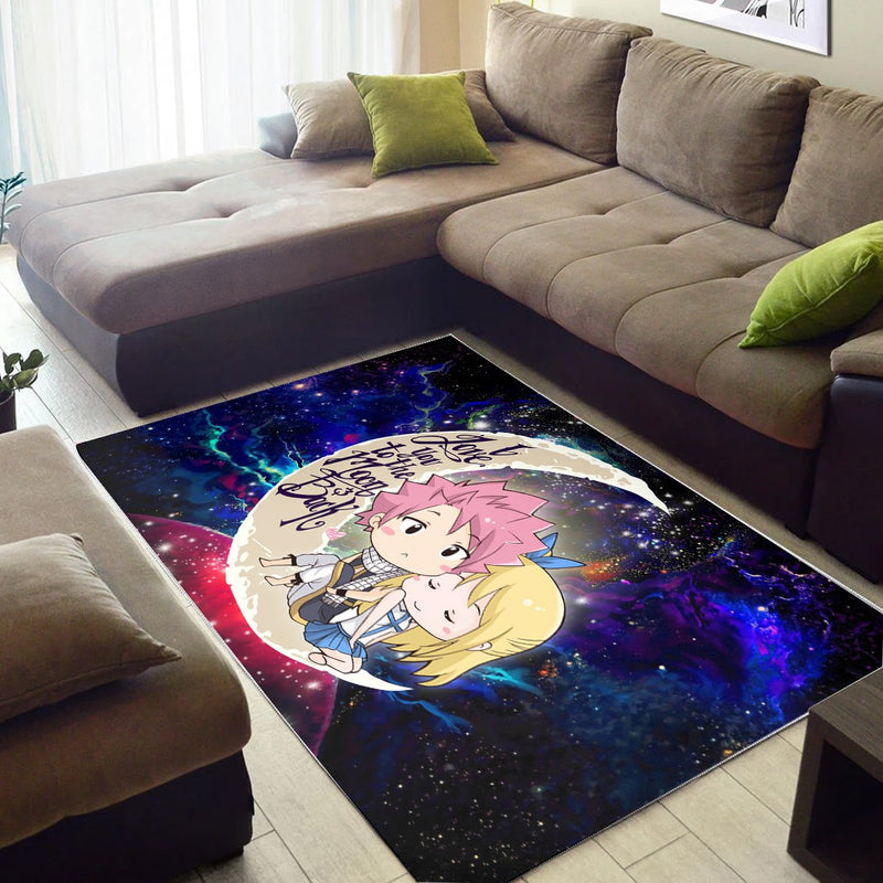 Natsu Fairy Tail Anime Love You To The Moon Galaxy Carpet Rug Home Room Decor Nearkii