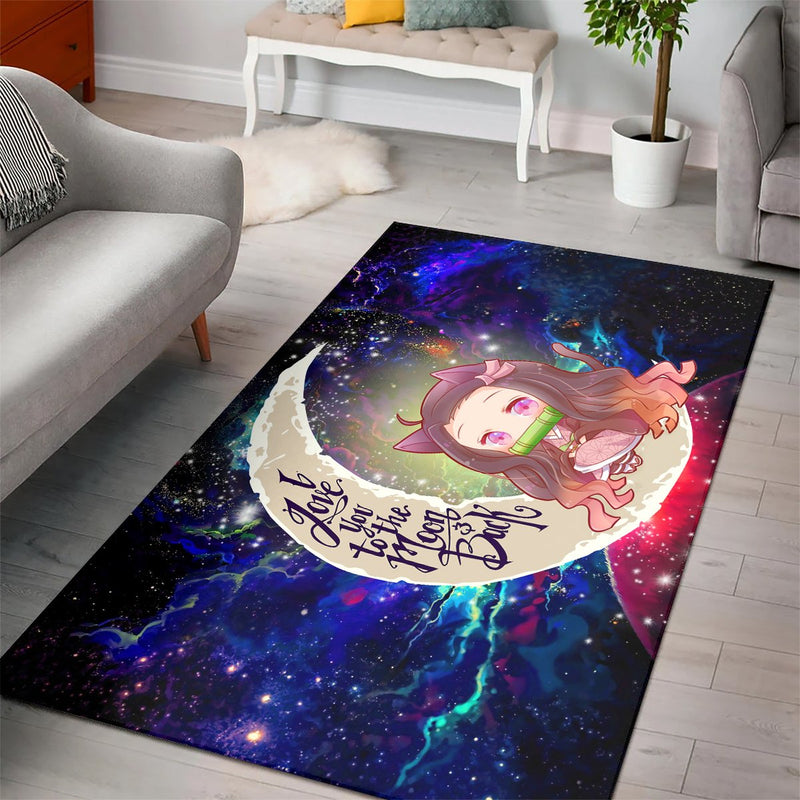 Nezuko Demon Slayer Love You To The Moon Galaxy Carpet Rug Home Room Decor Nearkii