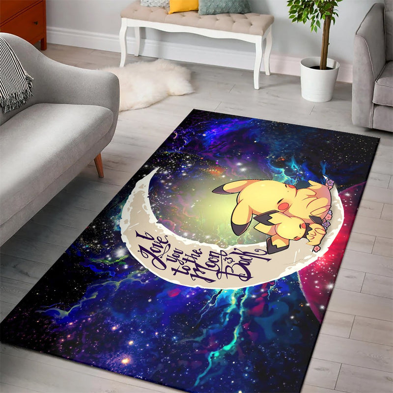 Pikachu Pokemon Sleep Love You To The Moon Galaxy Carpet Rug Home Room Decor Nearkii