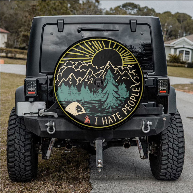 I Hate People Happy Camper Car Spare Tire Cover Gift For Campers Nearkii