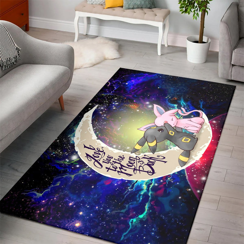 Pokemon Couple Espeon Umbreon Love You To The Moon Galaxy Carpet Rug Home Room Decor Nearkii